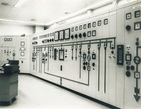 old photo of Stokes Hill power station switchboard