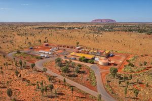 Landscape image of Yulara Power Station with Uluru in the background