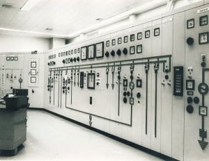 old photo of Stokes Hill power station switchboard